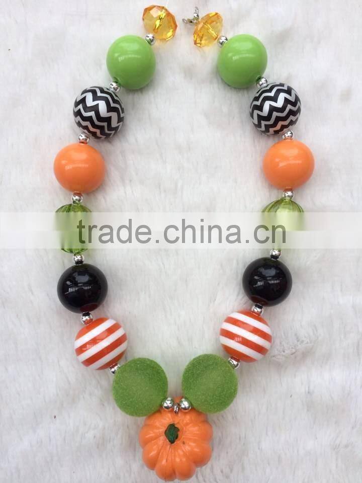 2014 new halloween bubblegum necklace chunky necklace pumpkin