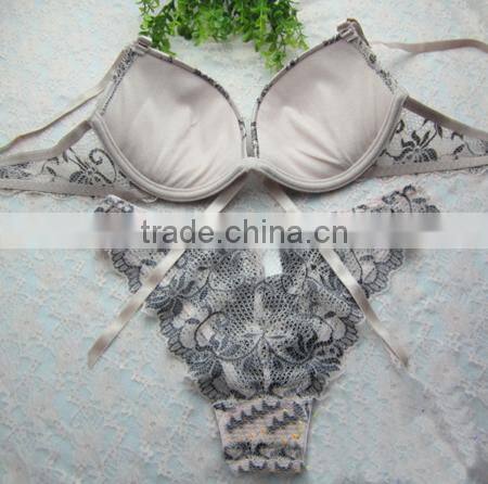 2015 3/4 Cup Polyester Cotton Sexy Bra Set