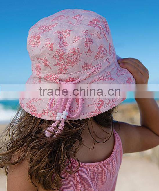 Hot Selling Girls Sunhat With Pink And Red Summer Sun Reversible Bucket Hat Girl Summer Hat Kids Wear A-NP-KC905-343