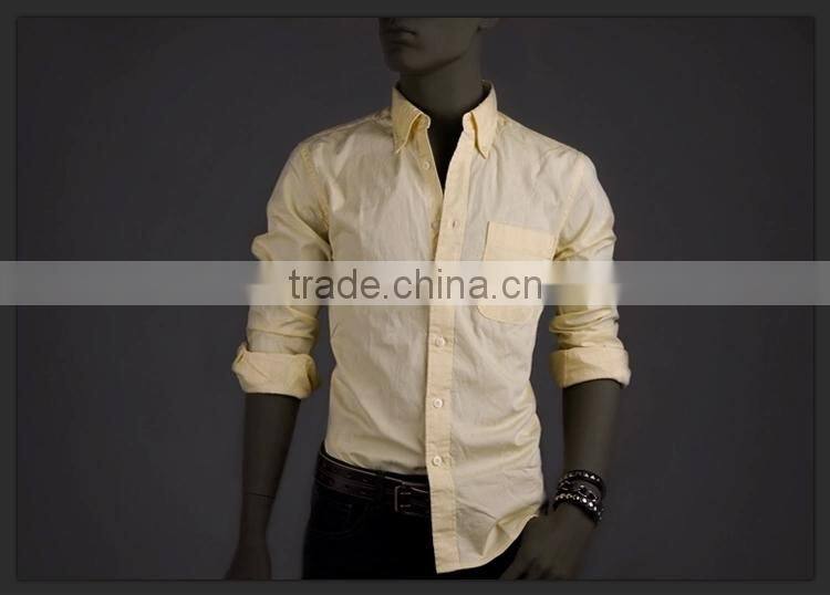 Latest fashion custom pure color washing oxford mens dress shirts