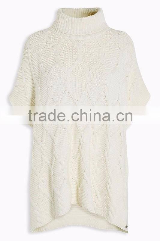 Lastest Design Cable Sweater Knitted Top For Ladies