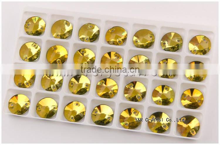 Navette color AB flat back sew on stones for wedding dress