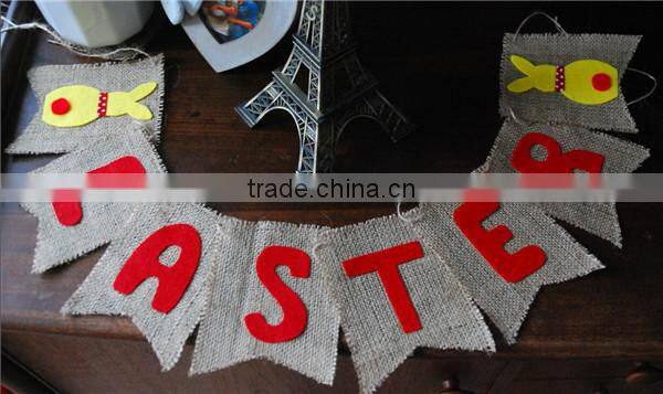 Easter Garland & Burlap Bunny Garland & Felt Easter Garland For Home Decoration