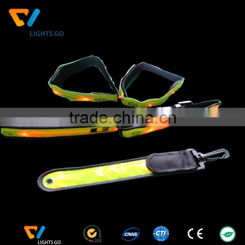 Dongguan New version reflective slap wrap wrist band and safety LED reflective armbands