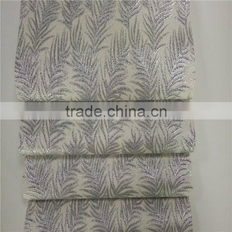 2016 New modern glitter wallpaper roll, color glitter wall paper home decoration