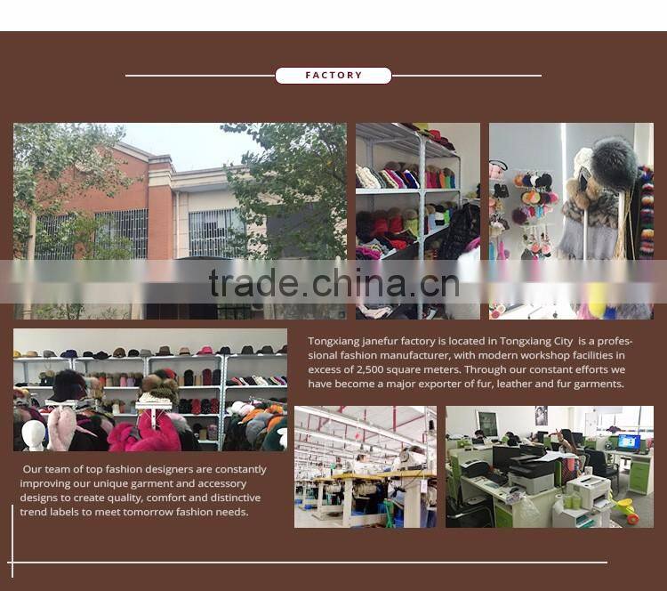 European style orange fox fur jacket for women