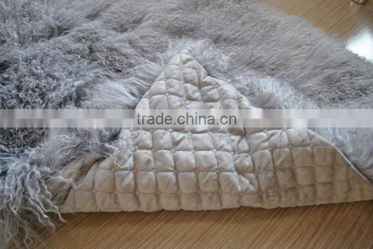 YR915 Genuine Mongolian Lamb Fur Blanket/Warm Winter Room Footcloth