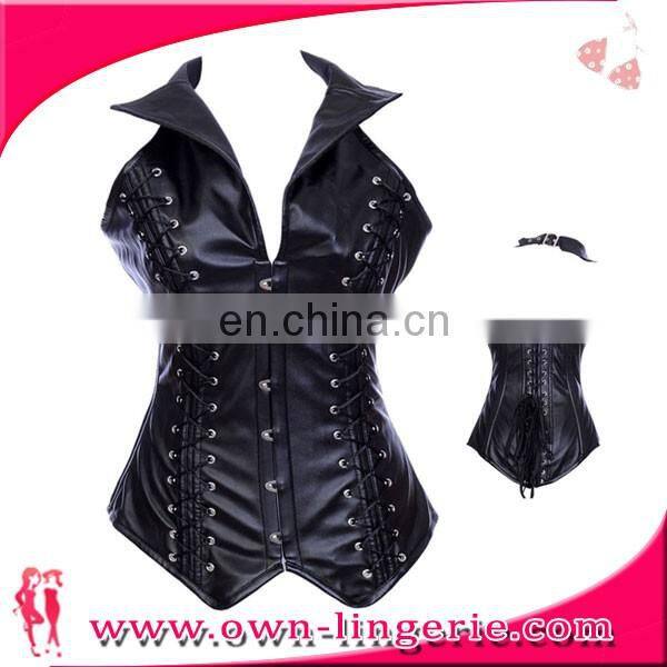 high quality waist shaper corset ladies leather corset Steampunk Corset