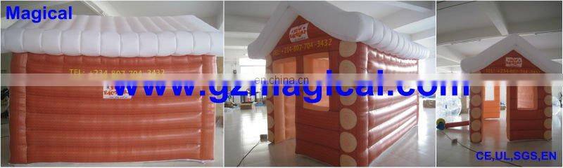 small inflatable red house for christmas use/ christmas house tent