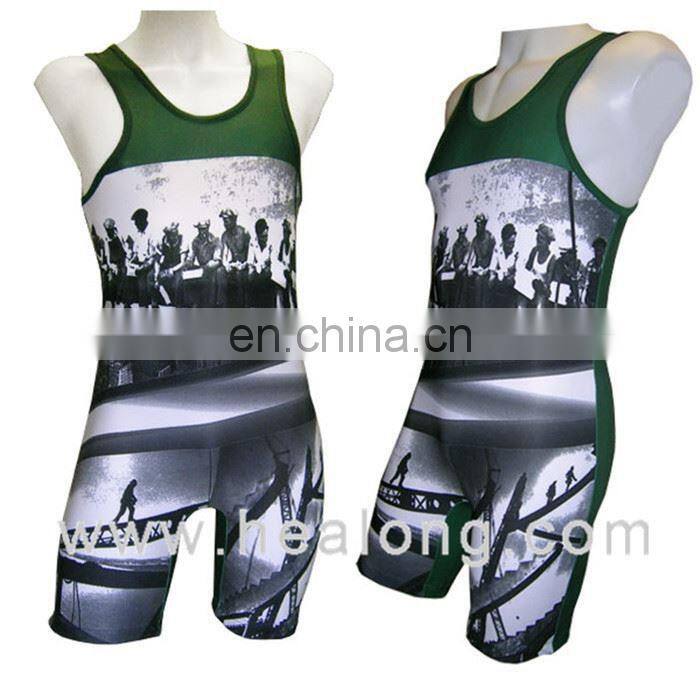 Healong Dye-Sublimation Printing 2014 Wrestling Jersey No Name