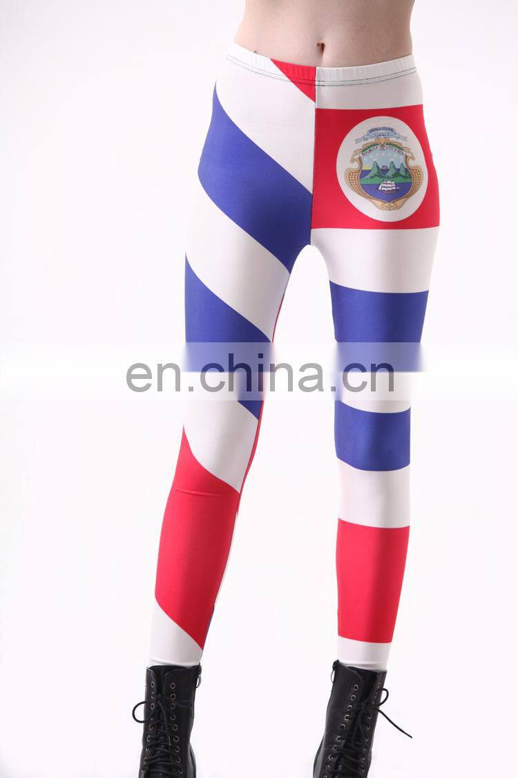 Country Flag Sublimation 3d Digital Custom Printing Women High Waist Leggings