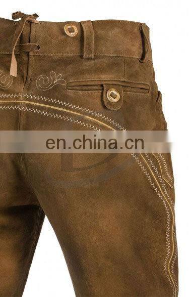 Bavarian Lederhosen, Kniebund hosen, Men ledersosen trachten lederhosen leather pants with suspenders ( Bavarian Garments)