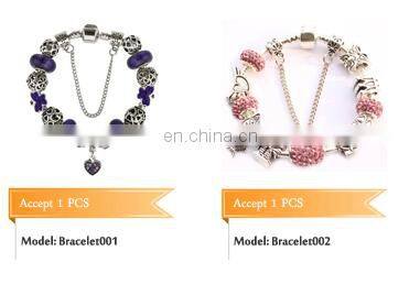 Handmade Jewelry Wholesale Blue Color Rope Silver Star Country Flags Bracelet