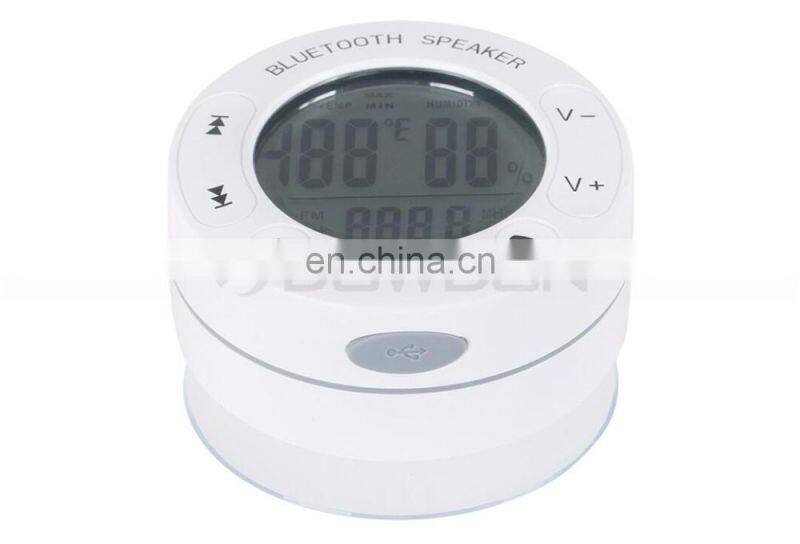 Portable Wireless Bluetooth V3.0 + EDR Shower Speaker with diaplay Temperature and Humidity