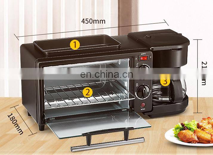 Best selling and cheapest price new portable automatic 3 in 1 breakfast making machine with coffee pot function