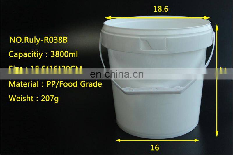 Food grade 1 gallon plastic bucket for ice cream sauce powder