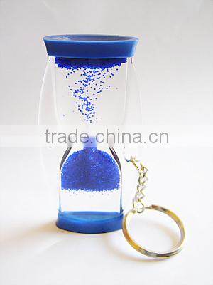 Acrylic Liquid Bubble Sand Timer Keychain, Magic LED Light Keychain