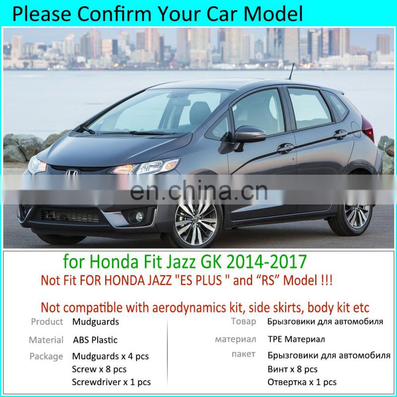 4PCS for Honda Fit Jazz GK 2014 2015 2016 2017 Mudguards Mudflaps Fender Mud Flap Splash Guards Car Wheel Protect Accessories