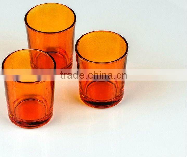 Promotional wholesale machine made glass votive candle holder antique