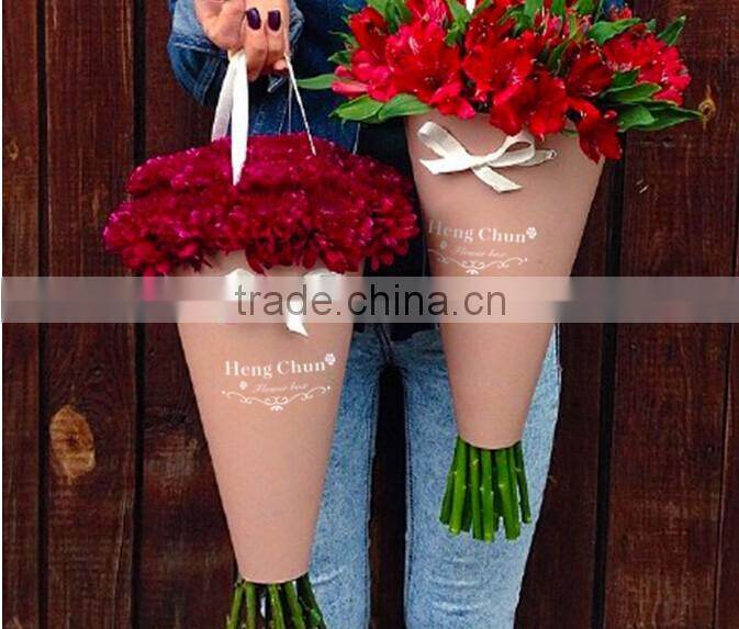 Custom company logo eco-friendly gift bag with flower/ flower gift box