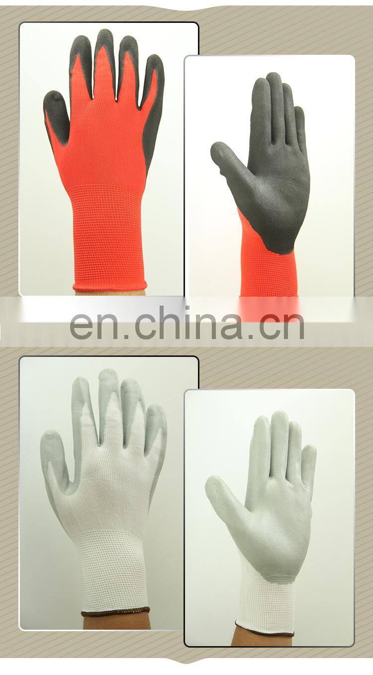 13 gauge knitted liner floral nitrile coated smooth finished cheap safety work gloves malaysia