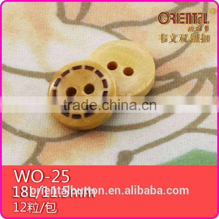 18L sewing holes raw wooden shirts button