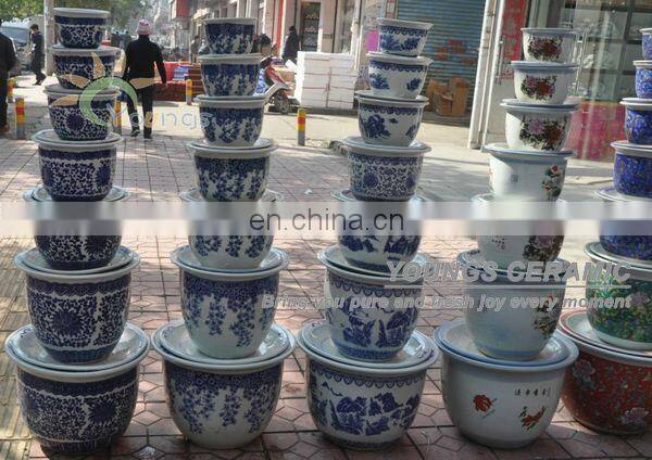 Chinese Small and Big size ceramic planter flower pots for indoor and garden