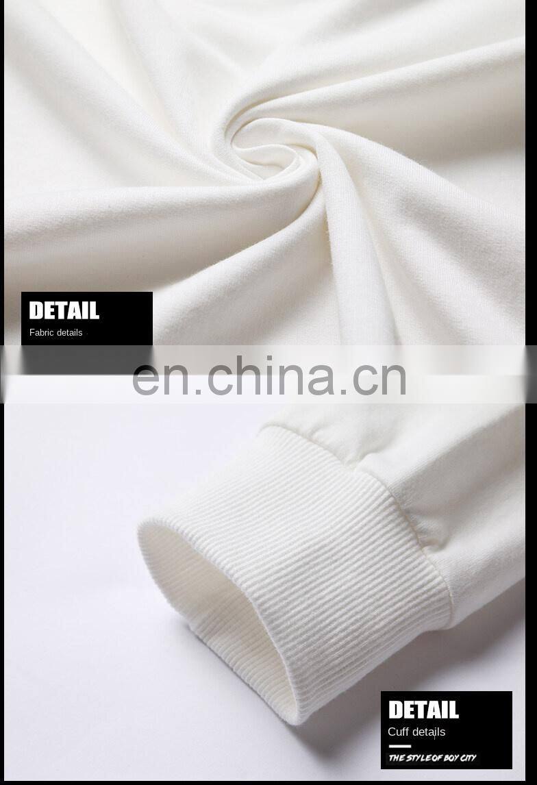 Custom brand round neck plain sweatshirt 100% cotton high quality men custom pullover hoodie plus size men t-shirt