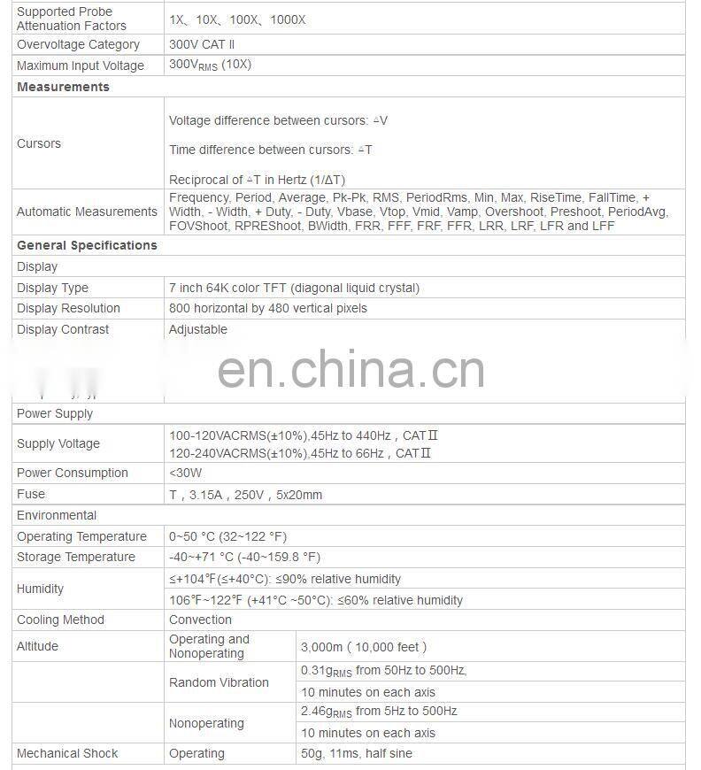 64K 250MHz Bandwidth 1GS/s Sample Rate Range Hantek DSO4254C 4CH Digital Oscilloscope
