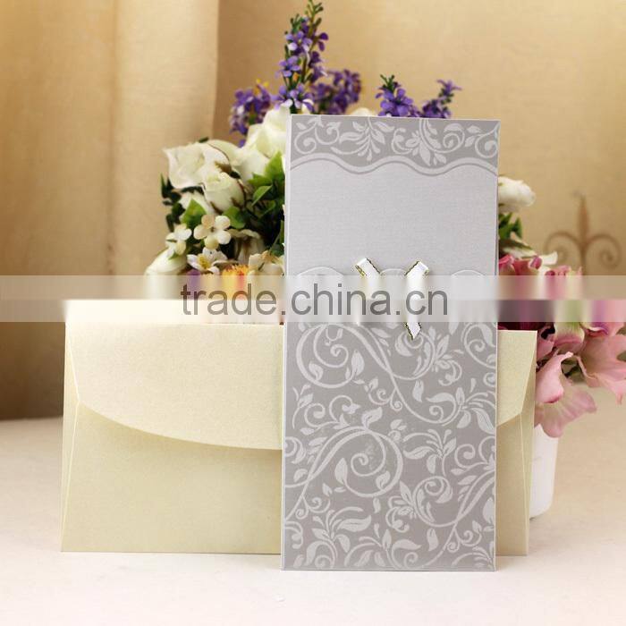 2016 Best Quality Hindu Style Embossing Silver Wedding Card