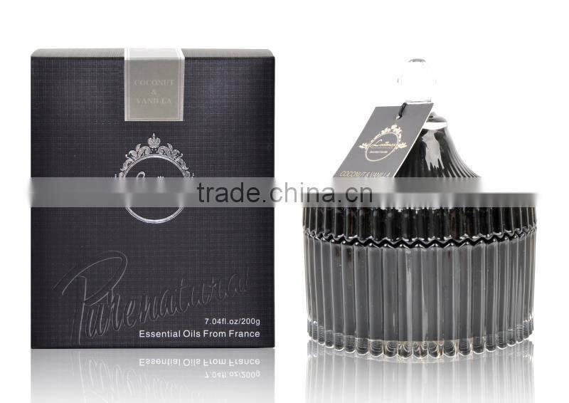 200g Aroma natural scented candle with luxury glass jar and lid SA2459