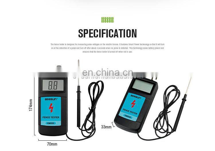 All-sun EM555 Fence tester Electric fence voltage tester 0.03W fence controllers measurement 300V to 9900V pulse voltage
