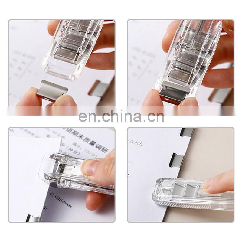 Traceless Reusable Hand Clamp Push Clip Stapler Paper Book File Office School Student Binder Binding Tools Supplies accessories
