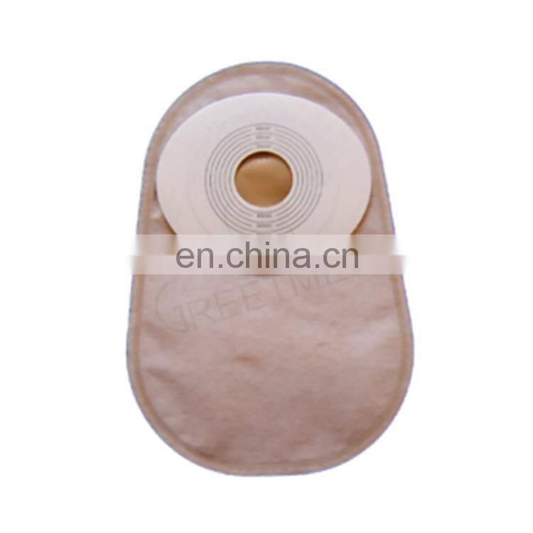 Colostomy Bag with Clip China Disposable 57 Mm 70 Mm Size Single Use Two Piece PVC Ce OEM Service Greetmed EOS 3 Years Class II