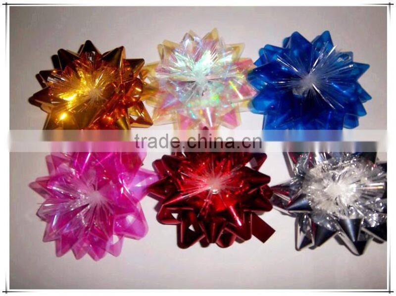 Red metalic basket wrapping butterfly ribbon bow tie