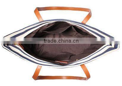 2016 fashion stripe canvas designer handbag ladies leisure bag wholesale