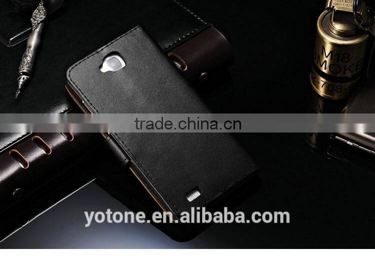 Stand Wallet Genuine Leather Case For Huawei Honor 3C Phone Bag Accessory With Card Holders New 2015 Drop Ship