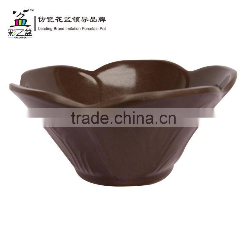 Hot sale small lotus shape melamine flower pot plastic flower pot 1412