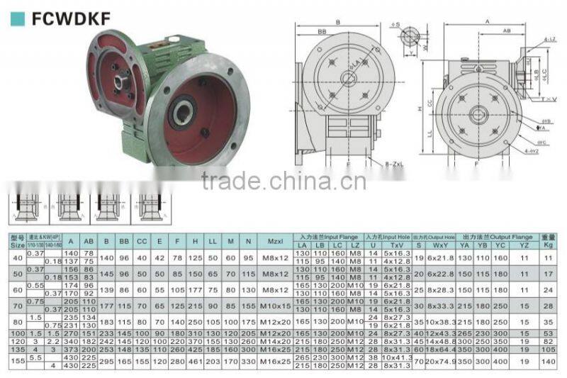 WP Series WPWDK Iron Worm Gear Transmission Gearbox