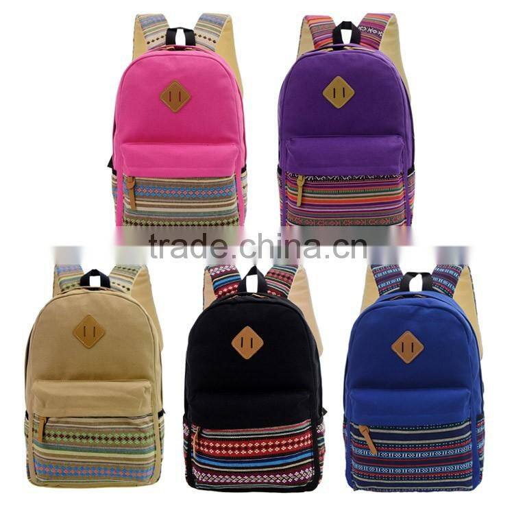 New Design High Middle Class Student Teens Canvas School Bag