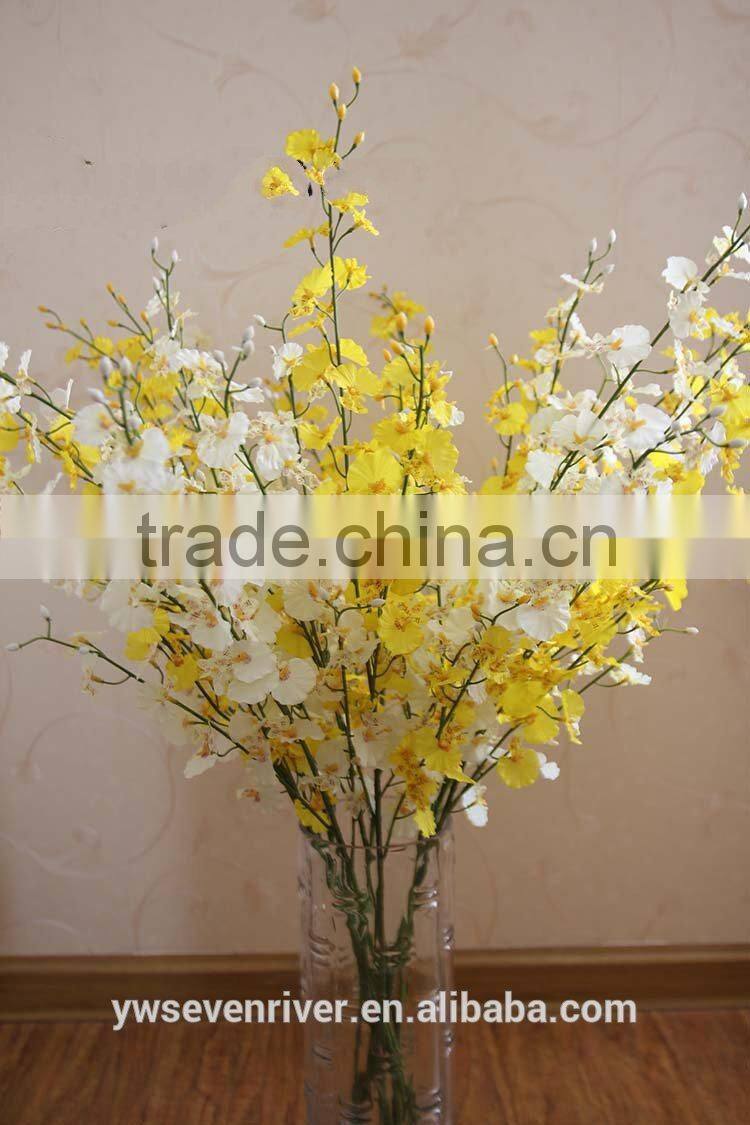 Blasting models available!High-grade yellow dancing orchid Gao zhi silk flowers wholesale simulation flower household ground ado