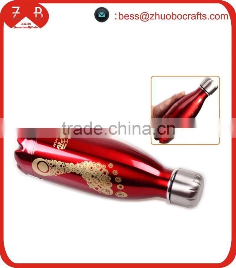 Wholesale Eco-friendly double wall stainless steel water bottle,creative cola-bottle cacuum bottle
