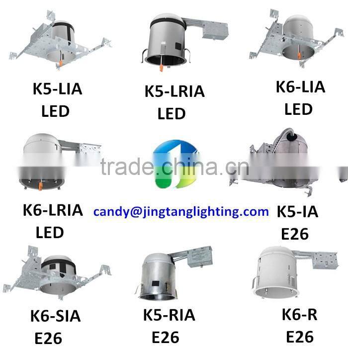 ETL residential 120V 5 inch new construction ic airtight can light housing