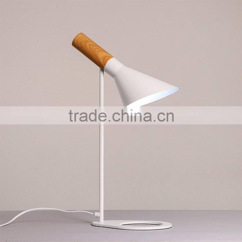 wooden+steel E27*1 table lamp, bedroom /study small desk light ,