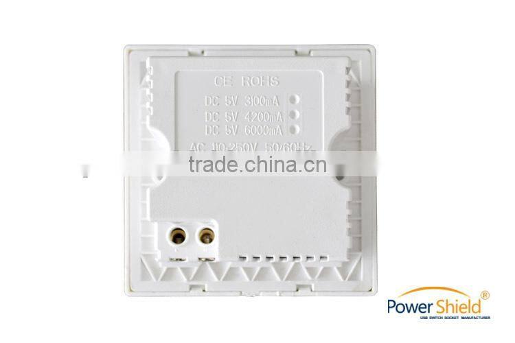 Hotel/Home/Residential Universal Electrial wall Schuko socket with 4 USB Charging output 4800Amp Pure Brass Top quality Material