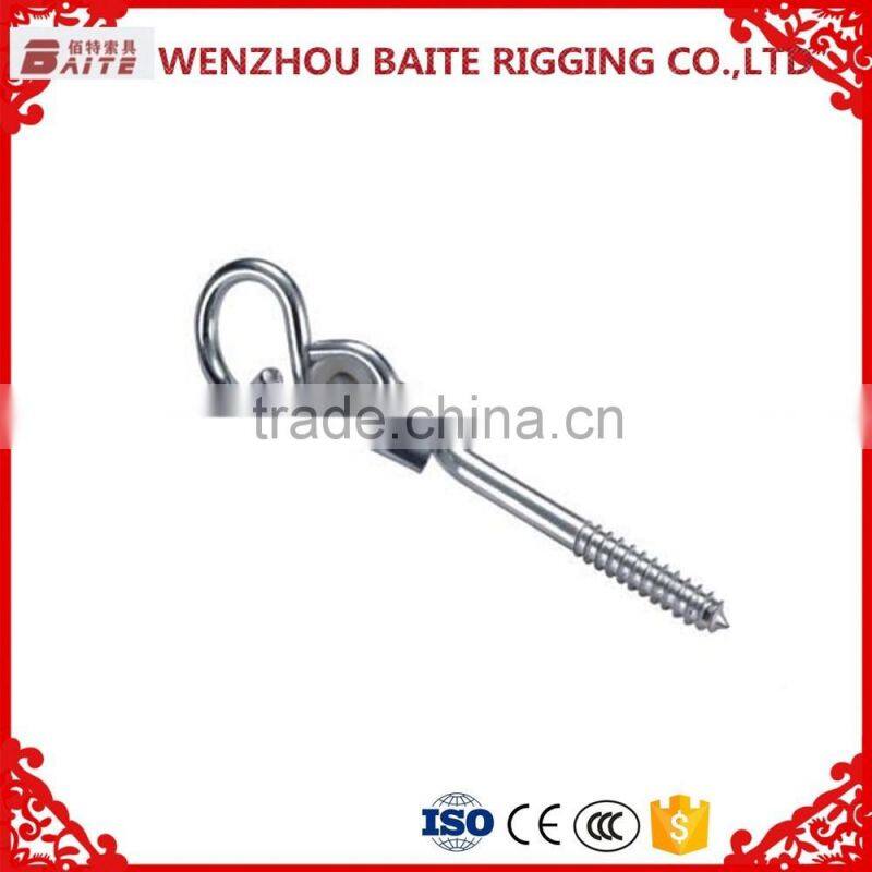 Steel Electric Galvanized 10.6*180mm Swing Hook With Bolt, Iron Thread