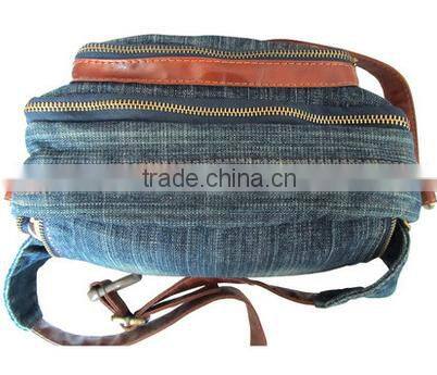 Latest arrival denim fancy back pouch multi-pockets waist bag with mobile phone