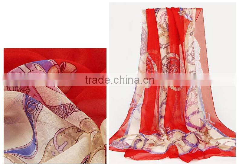 2016 hot sale digital print fashion silk scarf women's silk scarf shawl scarves