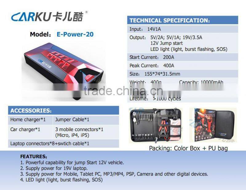 400 Amp Peak Pocket Power/Jump Starter