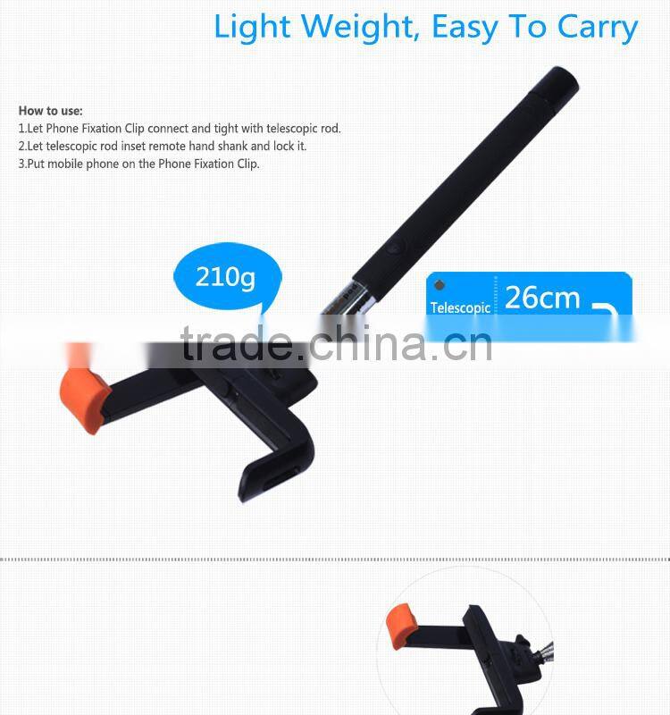 2015 Hot Selling Bluetooth Smartphone Self Timer,Selfie Bluetooth Monopod (NT-BZ001-BT)